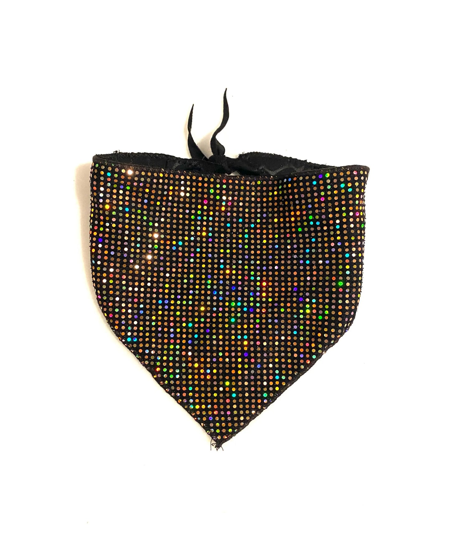 Gold rhinestone dog bandana on a white background